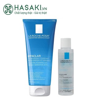 Combo La Roche Posay Gel Rửa Mặt Cho Da Dầu 200ml + Nước Tẩy Trang Da Nhạy Cảm 50ml Hasaki Sản Phẩm Chính Hãng