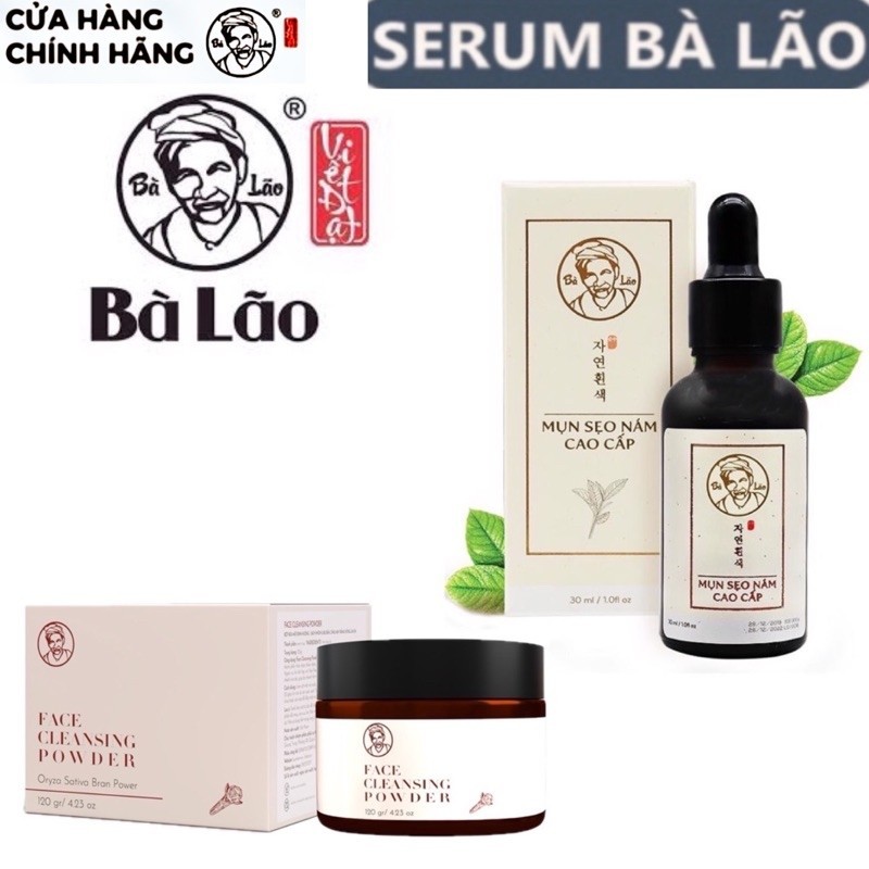 Combo Cao Cấp Bà Lão Serum Mụn Thâm Sẹo Và Đinh Hương Bột Kèm Mặt Nạ Dưỡng