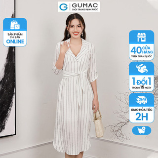 Đầm linen cổ danton thời trang gumac ldd1207