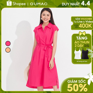 Đầm sơ mi vai kiểu gumac dd05041