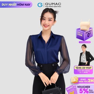 Áo sơ mi nữ kiểu tay phối thanh lịch gumac ad03040