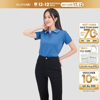 Áo polo nữ phối viền thời trang GUMAC ATC07010