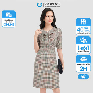 Đầm dáng a caro cổ bèo gumac ld0918