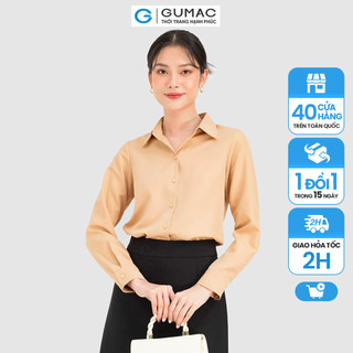 Áo sơ mi nữ gumac nhiều màu kiểu công sở tay dài ac08083