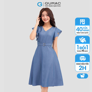 Đầm bèo thắt đai eo thời trang gumac dc12002