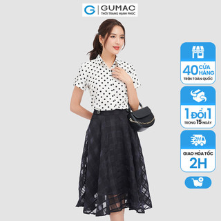 Chân váy xòe nữ gumac màu đen vc09065