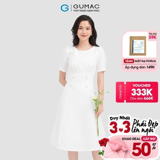 Đầm a xếp ly ngực thời trang gumac dc10080
