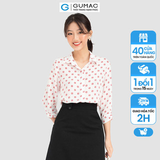 Áo sơ mi kiểu nữ đẹp hot GUMAC màu trắng kiểu công sở phối tay nơ AC08070