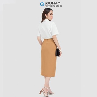 Chân váy nữ GUMAC midi phối nút VC06046