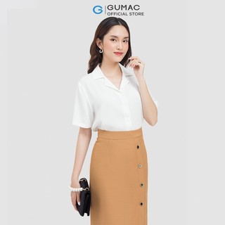 Chân váy nữ GUMAC midi phối nút VC06046