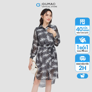 Đầm sơ mi buộc eo dc06048 thời trang gumac