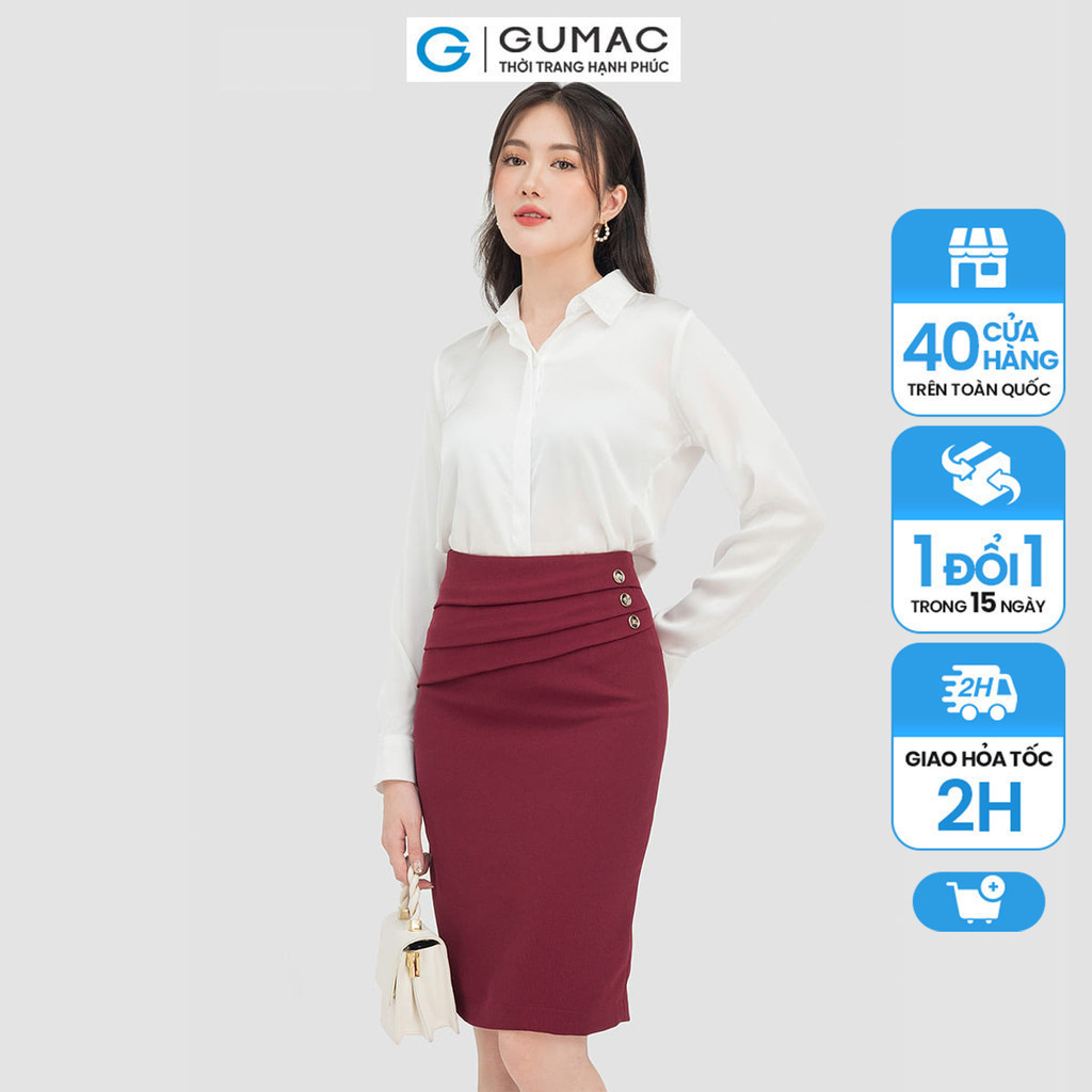 Chân váy xếp ly eo VC07024 thời trang GUMAC