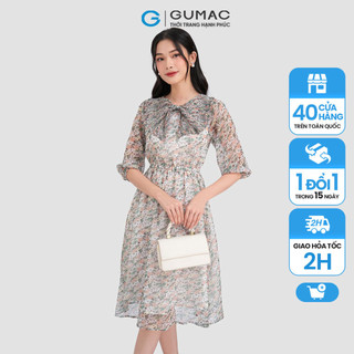 Đầm cổ bèo dập ly dc12050 thời trang gumac