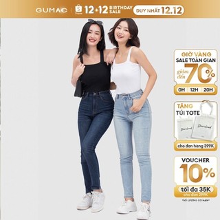 Quần skinny jean nữ lưng cao thời trang GUMAC QJC04045