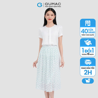 Chân váy dập ly hoa thời trang gumac vc10016
