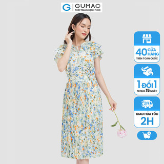 Chân váy hoa dập ly VC05079 thời trang GUMAC