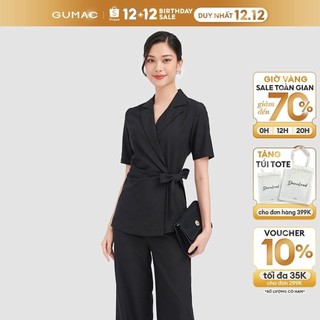 Áo vest nữ thắt nơ eo thời trang gumac màu đen ac09002