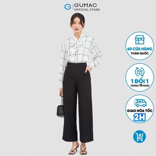 Quần ống rộng suông nữ lưng cao khóa trước QC06016 thời trang GUMAC