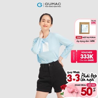 Áo thun nữ tay dài in chữ ATB12015 GUMAC