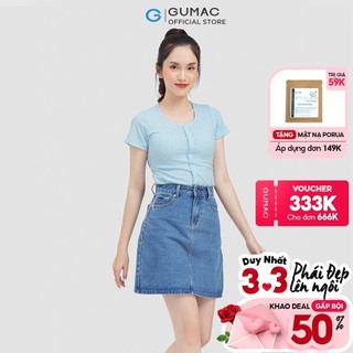 Áo thun nữ chất thun gân phối trẻ trung thời trang GUMAC ATC06020