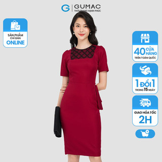 Đầm body nữ phối ren cổ gumac nhiều màu ld0815