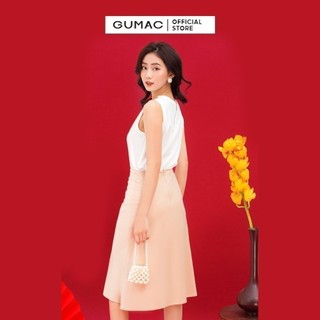 Chân váy nữ thời trang GUMAC lụa xòe lưng liền VC03034