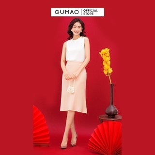 Chân váy nữ thời trang GUMAC lụa xòe lưng liền VC03034