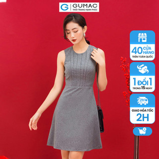 Đầm nữ Form A sát nách thời trang nữ GUMAC sát nách xếp ly DC01012 - mẫu mới