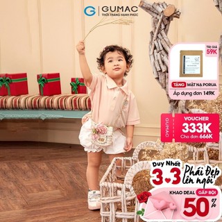 Áo thun trẻ em thời trang GUMAC polo thêu ATKC01036
