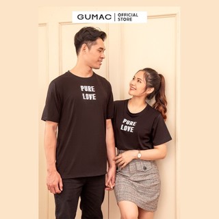 Áo thun nam thời trang GUMAC in chữ PURE LOVE mẫu mới ATNC01015
