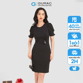 Đầm nữ body thời trang GUMAC thiết kế cơ bản tay lỡ DB12038