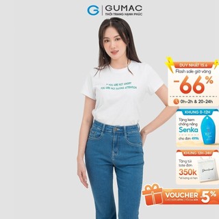 Áo thun nữ cổ tròn in chữ đẹp thời trang GUMAC chính hãng cổ tròn nhiều màu ATC07001