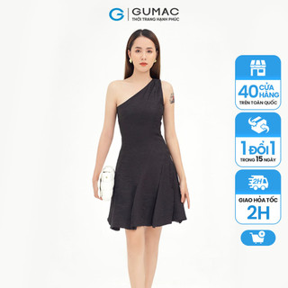 Đầm xòe nữ lệch vai quyến rũ GUMAC thiết kế sang trọng DB512