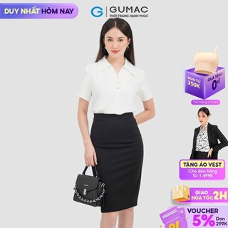 Chân váy bút chì công sở thời trang GUMAC VC07008 màu đen thiết kế basic