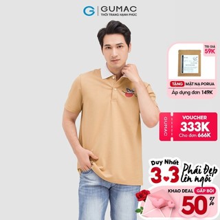 Áo thun polo nam in hạc GUMAC ATNB589