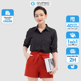 Áo sơ mi nữ công sở thời trang GUMAC màu đen công sở cơ bản AB922 sơ mi dài tay