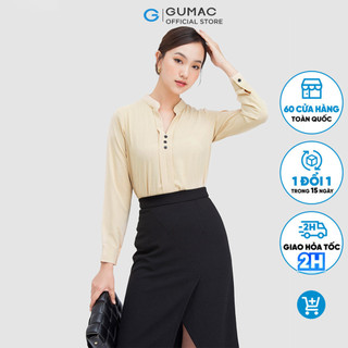 Áo sơ mi nữ thiết kế 3 nút cách điệu GUMAC AC05005