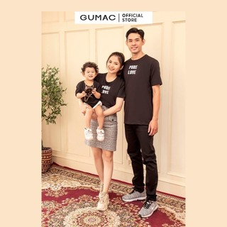 Áo thun trẻ em thời trang GUMAC in chữ PURE LOVE mẫu mới ATKC01017