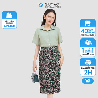 Chân Váy dập ly hoa nhí LV0604 thời trang GUMAC mẫu mới, chất liệu lụa mát