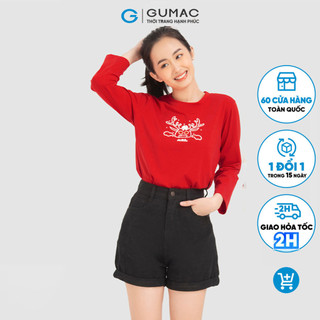 Áo thun nữ tay dài in hình ATB12017 GUMAC