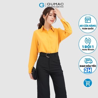 Áo sơ mi nữ công sở giấu nút GUMAC vải lụa cao cấp AC09081