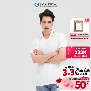 [Mã WABRGU165 giảm 10% đơn 250K] Áo thun nam bo cổ phối túi GUMAC đủ màu, phong cách thanh lịch ATNB480