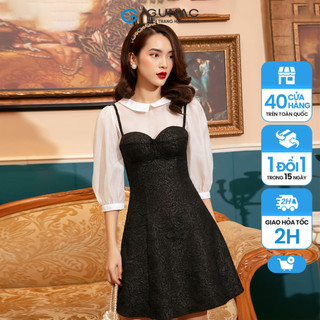 Đầm nữ Luxury GUMAC 2 dây cúp ngực sexy màu đen đủ size DVB1105