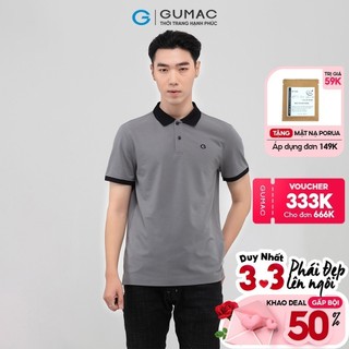 Áo polo nam phối bo cổ GUMAC đủ màu, đủ size thiết kế công sở ATNB396