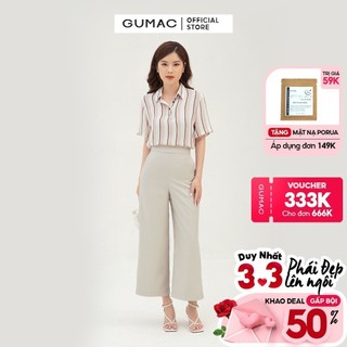 Quần tây nữ ống rộng cơ bản GUMAC đồ công sở thanh lịch, sang trọng QB306