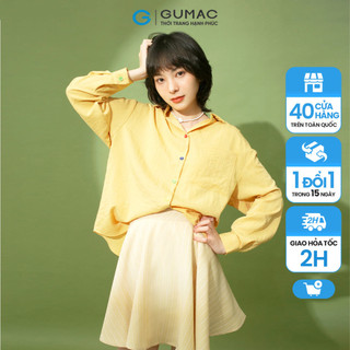 Chân váy nữ xòe GUMAC màu vàng, đủ size, năng động, trẻ trung VB1150