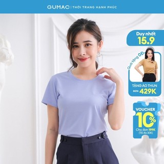 Áo thun nữ cổ tròn GUMAC form basic ôm body cá tính ATC03017