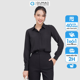 Áo sơ mi nữ giấu nút GUMAC form basic nhiều màu thanh lịch AC05003