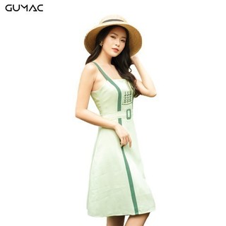 Đầm dây phối màu GUMAC MS10976_XANH