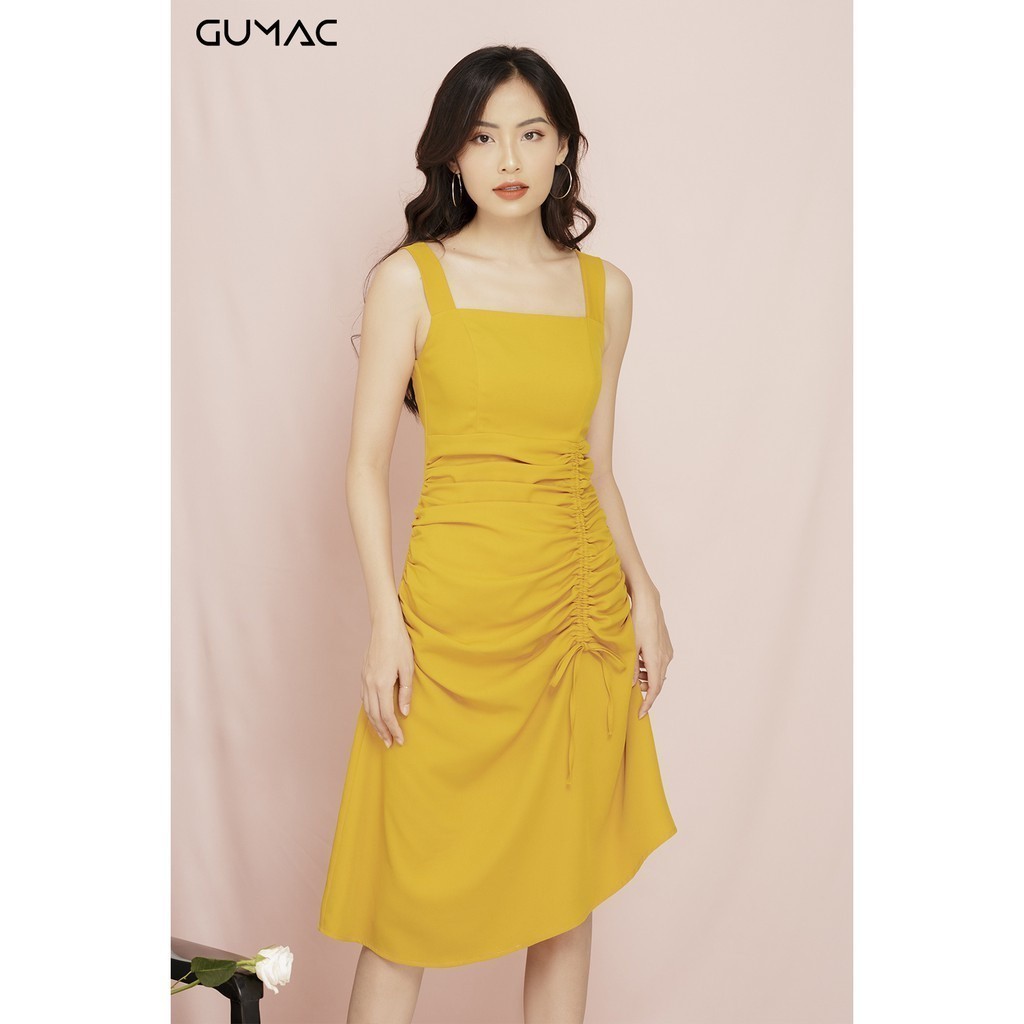 Đầm 2 dây rút eo GUMAC MS11958_VANG
